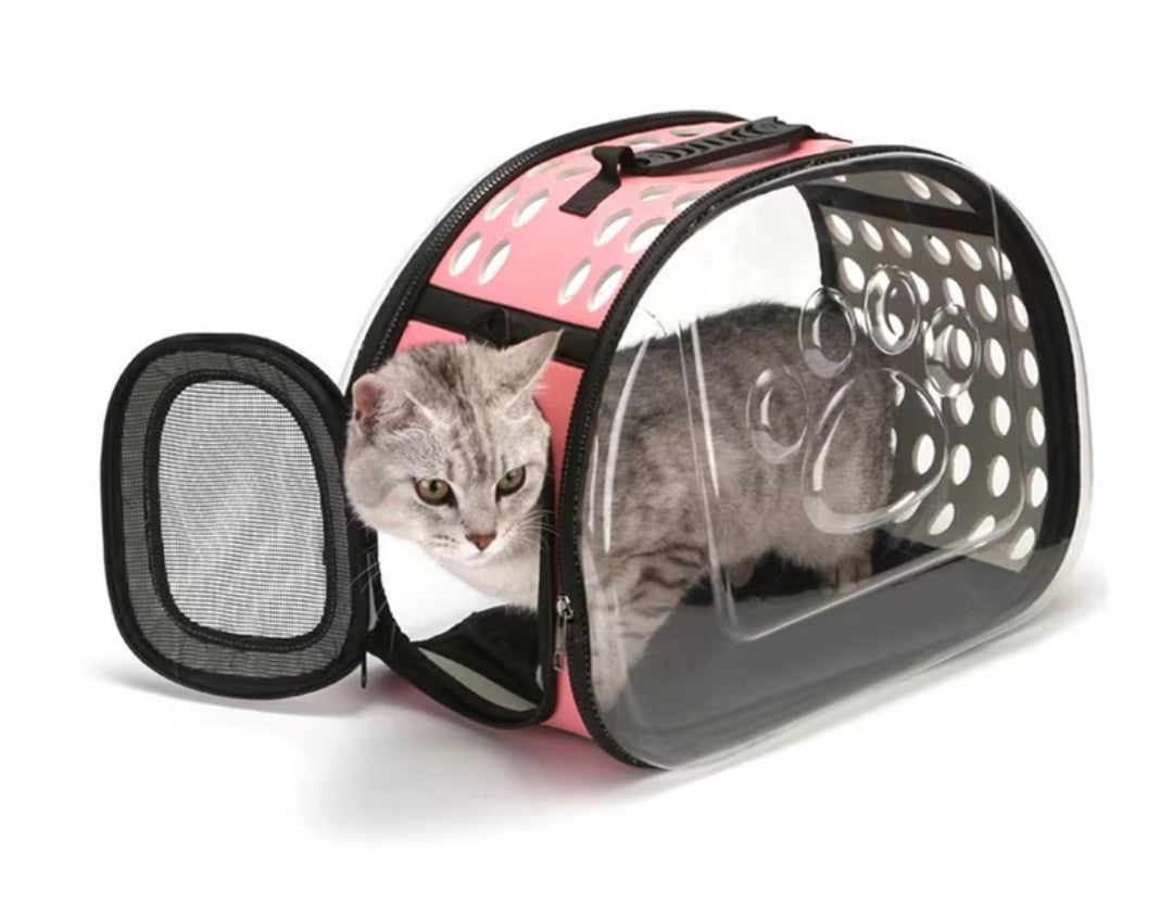 Pet Carrier Clear Ventilated Comfortable Portable Tote Handbag Cats Travel Carrier