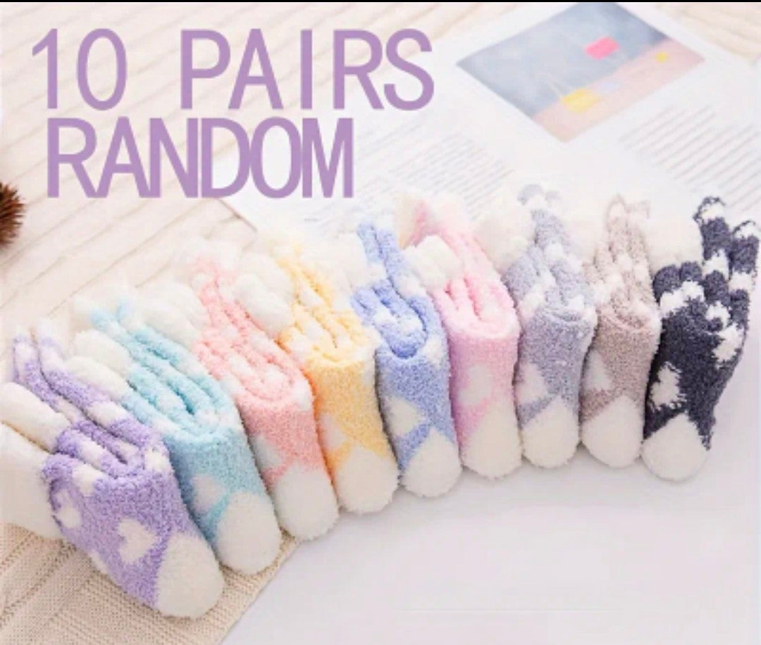 3/6/10 Pairs Women's Plush Coral Fleece