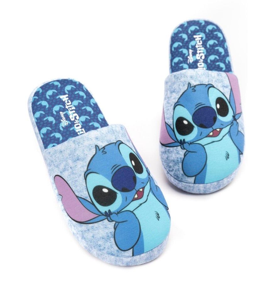 Slippers Womens Ladies Slip On Blue House Loafers