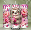 1pc, Cute Sloth Tumbler With Lid And Straw, 20oz Stainless Steel Water Bottle, Insulated Straight Water Cups, Summer Winter Drinkware, Outdoor Travel Accessories