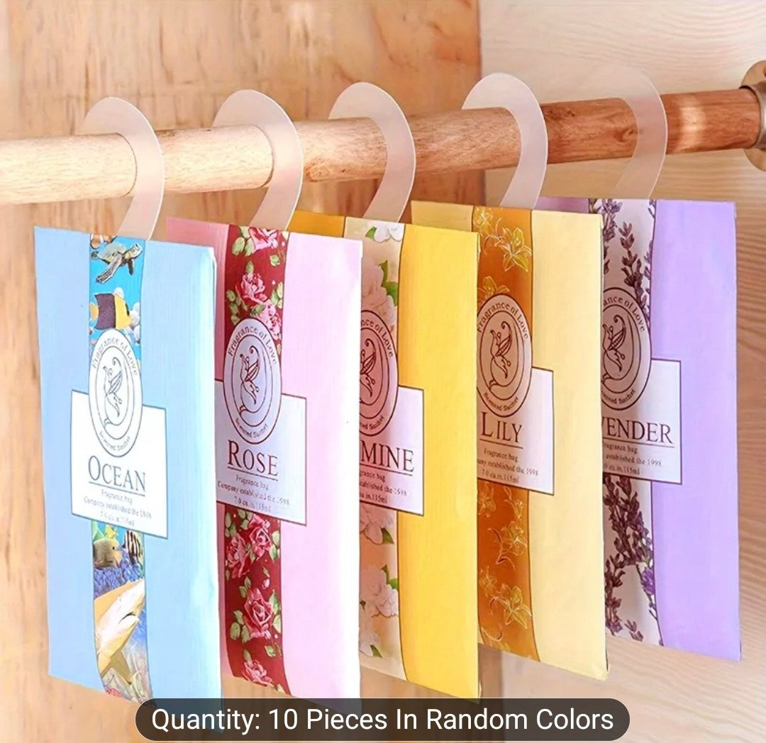 10pcs, Hanging Wardrobe Fragrance Bags, Wardrobe Odor Eliminator Sachets