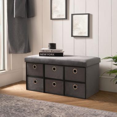 Matte Velvet 6-Drawer Storage Chest