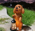1pc of Teddy Dog Lantern for Outdoor Garden Villa Decoration, Resin Outdoor Ornament, Solar-Powered Night Light for Kindergartens