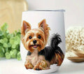 1pc Large 12oz Coffee Cup & Mug with Cute Yorkshire Terrier/Stainless Steel Tumbler, Spill-Proof Lid